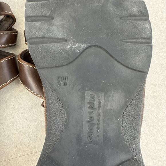 Women’s Vintage Predictions Y2K Brown Leather Sandals Strappy‎ Size 9W - Picture 10 of 10